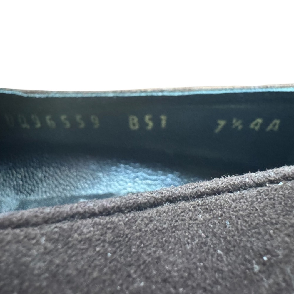 Salvatore Ferragamo Shoes Womens Size 7.5 4A‎ Brown Suede Square Toe Pumps Italy - Picture 4 of 11